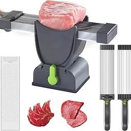 SHOPECOM Meat Slicer for Fresh Raw for Home Use Thickness Adjustable Stainless Steel Cleaver | Manual Fresh Meat Cutter Food Slicer | Cleavers Kitchen Cutter Set for Beef Pork Mutton-image-78