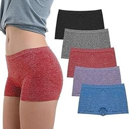 Women's Boyshort Panties Seamless Nylon Underwear Stretch Boxer Briefs (3 Pack)-image-56