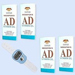 Medspon's AD Vitamin Oil for Babies, with Vitamins A, D, E and Olive Oil, 100ml, Pack of 4 free jap mala-image-87
