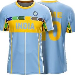 YOURJERSEY India 1996 World Cup Jersey – Retro Light Blue Edition | Personalize with Your Name & Number | Kids, Men, Women-image-81