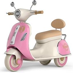 kidsROAR Electric Bike for Kids, Battery Operated Vintage Scooter for Girls and Boys with Music Wide Seat, Safe Bike for Kid, Ages 2-6 Years, Stylish & Fun Design (Pink)-image-10
