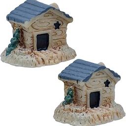 Aadyacrafts Miniature Garden House Ornaments, Blue Roof Cottage Design, 2 Pieces, C0519-3-picture-32