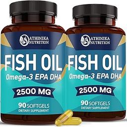 Omega 3 Fish Oil 2500mg Supplement Non GMO - EPA, DHA Fatty Acids Gluten Free (180 Softgels (Pack of 2))-12