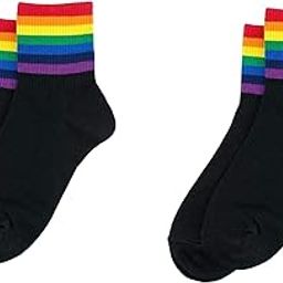 Summer Girls Rainbow Pattern Ankle Socks Letters Thin Breathable Women Fashion Short Socks Candy Color Student College Style Socks Sports Yoga Sock-image-50