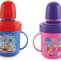 Nabhya Combo of 2 Soft Nipple Sippy Cups for Baby Sipper Cup | Anti-Spill Sippy Cup | BPA Free | Plastic Sipper (Pink & Blue)-12