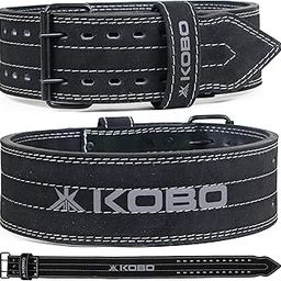 Kobo 10mm Lever Belt Weight Lifting Gym Fitness, Natural Genuine Leather 4” Wide Back Support, 9 Adjustable Holes, Powerlifting Bodybuilding Deadlift Squat Workout Strength Training-image-32