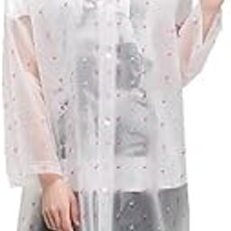 Transparent EVA Rain Ponchos for Women Girl Reusable, EVA Raincoats with Hood for Women Rain Ponchos for Camping, Hiking, Music Festival, Scooty Travel Outdoor Activities-Thickness (M-Size)-image-92