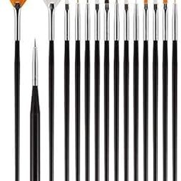 Set of 15 Acrylic Nail Art Brushes with Nail Dotting Tool for Painting and Creating Different Nail Designs on Gel Acrylic and Natural Nails- Salon Quality Nail Art at Home 15 Pcs-picture-38