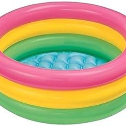 OLDA 3 Feet Inflatable Round Swimming Pool for Kids/Swim Bath Tub/Inflatable Sunset Glow Round Colourful Ring Baby Pool Portable Baby Bath Tub-5