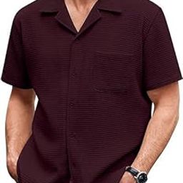Casual Waffle Knit Front Open Tshirt for Mens M to 3XL-image-3