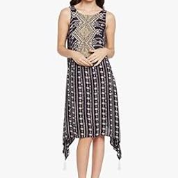 oxolloxo Abstart Printed Sleeveless Tassel Dress-picture-22