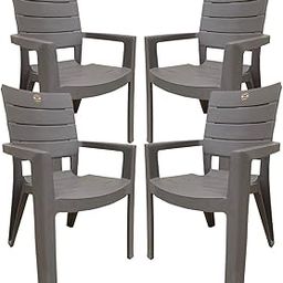 SkyGlamour Cello Jordan Arm Rest Plastic Chair for Home, Garden, Office, Indoor & Outdoor Use | with Weight Bearing Capacity 250 Kgs| Plastic Chair Set of 4 | Color: Champagne, Set of 4 Chairs-image-54