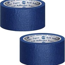 VCR Blue Masking Tape - 20 Meters in Length 36mm / 1.5" Width - 2 Rolls Per Pack - Easy Tear Tape, Best for Carpenter, Labelling, Painting and leaves no residue after a peel.-2