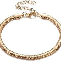 by OOMPH Jewellery Gold Tone Snake Chain Fashion Anklet for Women & Girls (AIS2R1)(Single Piece)-image-1
