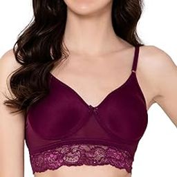 Women's Cotton Lightly Padded Wire Free Casual Bralette Bra-image-82
