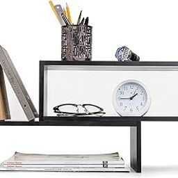OFIXO Adjustable Wood Desktop Storage Organizer Display Shelf Rack | Counter Top Bookcase Book Shelf | Spice Rack | Home Décor Display & Storage Rack Cabinet Unit (Black) | DIY (Easy to Assemble)-image-30