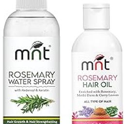 MNT Combo of Rosemary Water for Hair Growth 200ml and Rosemary Hair Oil for Hair Growth 100 ml | Rosemary Hair Growth Combo (Combo of 2)-image-1