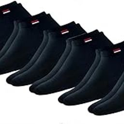 Men & Women Black Athletic Ankle Socks, 5 Pairs-image-55
