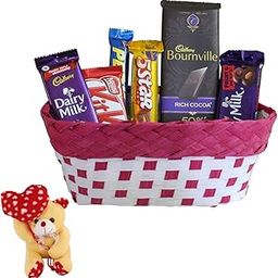 SFU E Com Bournville Rich Chocolate Hamper | Valentine Heart Teddy Bear With Chocolate Combo | Valentine Chocolate Hamper | 129-47