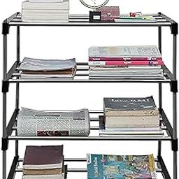DEMARK 4 Layer Children Book Rack Bookshelf for Home Library, Metal Stand for Study Room (4 Layer Shelf)-image-67