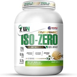 WN World Nutrition Dynamic ISO-ZERO: Premium 100% Whey Protein Isolate with Zero Carbs, Zero Sugar, and Zero Fat – Advanced Recovery Formula with 6.6g BCAAs and 5.2g Glutamine – Creamy Vanilla 2kg-image-1