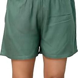Jakpack Women's Cotton Relaxed Fit Solid Shorts | Thigh Length Summer Casual Gym, Yoga, Running, Night Wear | Elastic Waist with Drawstring & Side Pocket-image-48