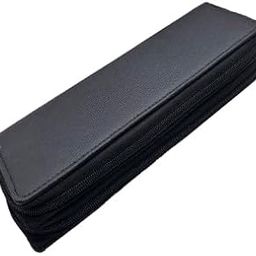 Double Pokcet Key case PU/Leather (Pack of 1) (25.50 x 8.50 x 2.50 cm) Keychain Holder Pouch with Zipper Closure (Black)-12
