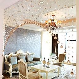 PINDIA Fancy Sparkling 3 Feet Wide Arch Bead Hanging Curtain (Champagne, 10 ARC)-image-3