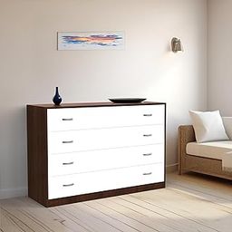 NEEHV HOME Wooden Bliss Chest with 4 Drawers 4' for Living Room | Bed Room | Durable(Brazilian Walnut and Frosty White, 40.5 X 122 X 81.2)-image-23