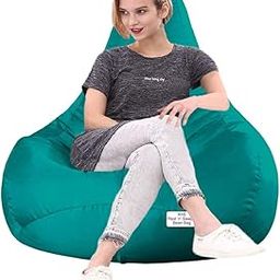 RnS Rest 'n' Sleep - Bean Bag Filled with Beans for Living Room, Bed Room for Relaxing, with 1 Year Warranty (4XL, Turquoise/Turquoise) (TD01)-image-6