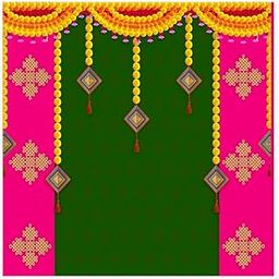 Decorations Curtains for Background Green Light Pink |haldi Ceremony Decoration Backdrop Clothes|haldi Mehendi Backdrop Decoration Cloth (8x8 ft)-image-39