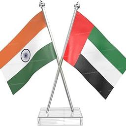 The Flag Company India & UAE Table Flag with Stainless Steel Pole & Transparent Acrylic Base | 4x6 Inch Flag for Desk, Office & Events-31