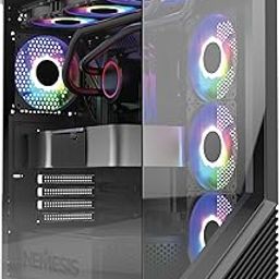 ZEBRONICS Nemesis Premium Gaming Cabinet/Case, Mid-Tower, Supports ATX | mATX, 4X Center Infinity ARGB Fans, AIO Upto 360mm, LED Control Switch, Front + Side Tempered Glass, USB 3.0 (Black)-12