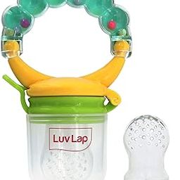 LuvLap Silicone Food/Fruit Nibbler with Extra Mesh, Soft Pacifier/Feeder, Teether for Infant Baby, Infant, Pearly Green, BPA Free-10