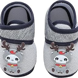 Deer Slip-On Strap Anti-Skid Fabric Sneaker Booties - Grey-image-95
