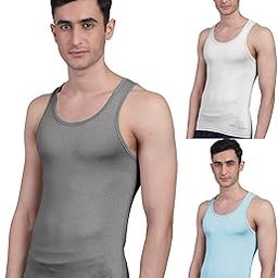 Vest for Men | Bamboo Sleeveless Super Soft Round Neck Gym Comfort Vests | Workout Regular Fit Innerwear | Breathable Sando with Long Hemline | Set of Three Pieces-image-18
