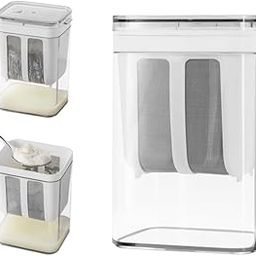 Greek Yogurt Strainer Container with Mesh Filter| 1100mL Capacity| White | Multifunctional Yoghurt Filter | Whey Separator | Perfect for Homeemade Yogurt, Curd, Cheese & More-picture-15