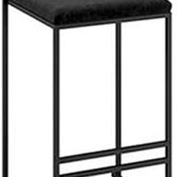 INDIAN DECOR Mdf 45159 Cushioned Bar Chair Square High Stools Home Breakfast Chair Dining Table Stool Leisure Bar Stool With Foot Rest - Black-27