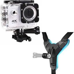 Drumstone White 4K WiFi 16MP Sports Action Camera 30M Underwater Waterproof Camera Adjustable View AngleWith Helmet Chin Strap Mount Compatible with All type of Action Sports Camera for Motor Vlogging-picture-6