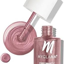 MyGlamm Chromantic Metallic Nail Enamel - Galactic Glamour (Copper Pink Shade) | Chemical Free, Liquid, Chrome, & Long Lasting Nail Polish (10ml)-18