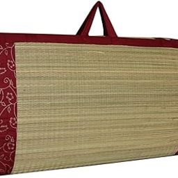 Future Lifestyle Foldable Cushion Mat Korai River Grass (3 x 6 ft, Maroon Butter Satin) Single Fold with 18 MM Soft Foam for Comfort Sleep-image-77