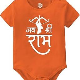 Baby Onesies Dress for Newborn Boy, Girl with “Jai Shree Ram” Printed Clothes in Hindi.-image-95