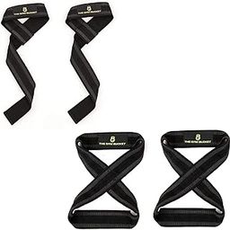 The Gym Bucket Lifting Straps, Deadlift strap, weight lifting straps, Gym straps for weight lifting, Strap with Foam Padding, Better Grip and Easy Lifting (Lifting Straps + Deadlift strap) - Black-image-61