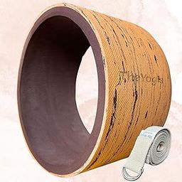 The Yogis Yoga Wheel For Men & Women | Big Circle Wheel For Abs, Home Training, Deep Tissue Massage, Back Pain, Stretching, Back Bends,Sweat Resistant | 13x6.5 inch (Brown)-image-12