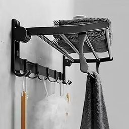 Bathroom Accessories Set - 24 Inch MIORAH Towel Rod Towel Rack Clothes Hanger and Towel Holder - Rust-Resistant Bathroom Fittings for Home Black Pack of 1-1