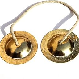 Pure Source India Manjeera For Pooja-Kirtan-Worship- kartal instrument-Hand Cymbals Manjira Pair - Indian Musical Instrument (3.5 INCH) (140 gm- 1 Pair)-image-96