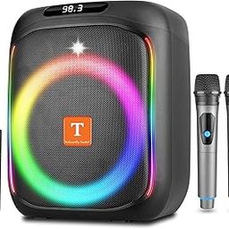 TRONICA 6.5" Thunder Rowdy PartyPal 50W Speaker with Two Wireless Karaoke mics-Supports BT/USB/SD Card/FM & Mobile/pc/Laptop/aux (6 Hours Play Back)-23