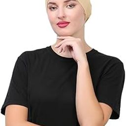 Pure Cotton Plain Muslim Women & Girls Under Hijab Cap (Gold)-image-37