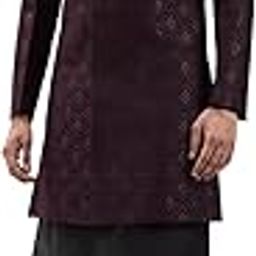 Men's Viscose Sherwani Set, Silk Blend Jacquard Indo Western, Kurta And Pant style Pyjama for Men for Weddings & Festivals, Traditional Ethnic Wear Outfit-image-63