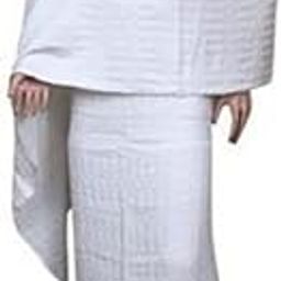 Weinbux Ihram Ehram Ahram for Men for Hajj and Umrah - 2 Towels (Top and Bottom) | 100% Natural Cotton Ihram for Men | White-image-1